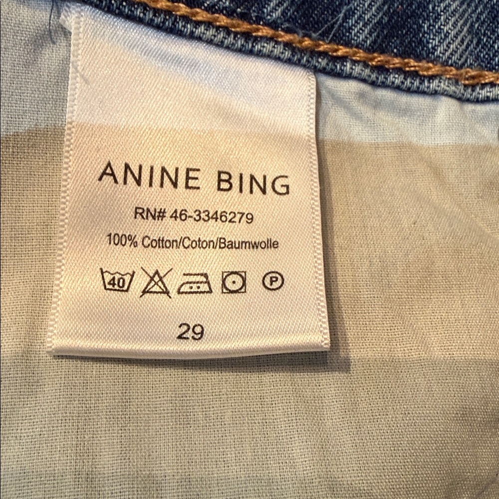 Anine Bing sz 29 Lara jeans ripped raw hem distressed **altered for back gap** - Picture 6 of 15